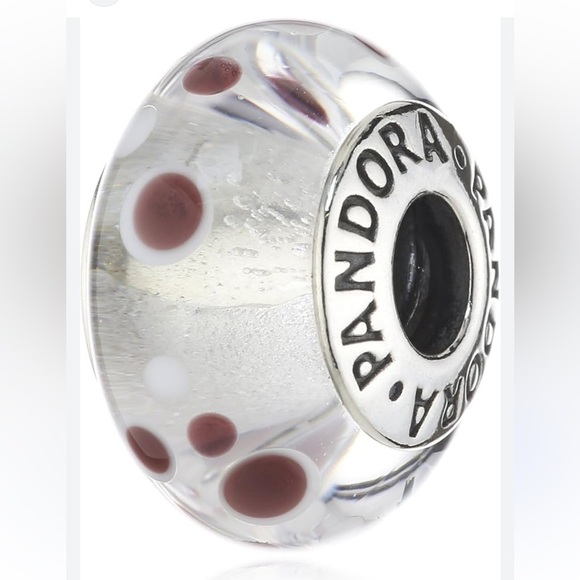 Pandora 925 Sterling Silver Rare Retired Bubbles Murano Glass Bead Charm - Picture 1 of 6